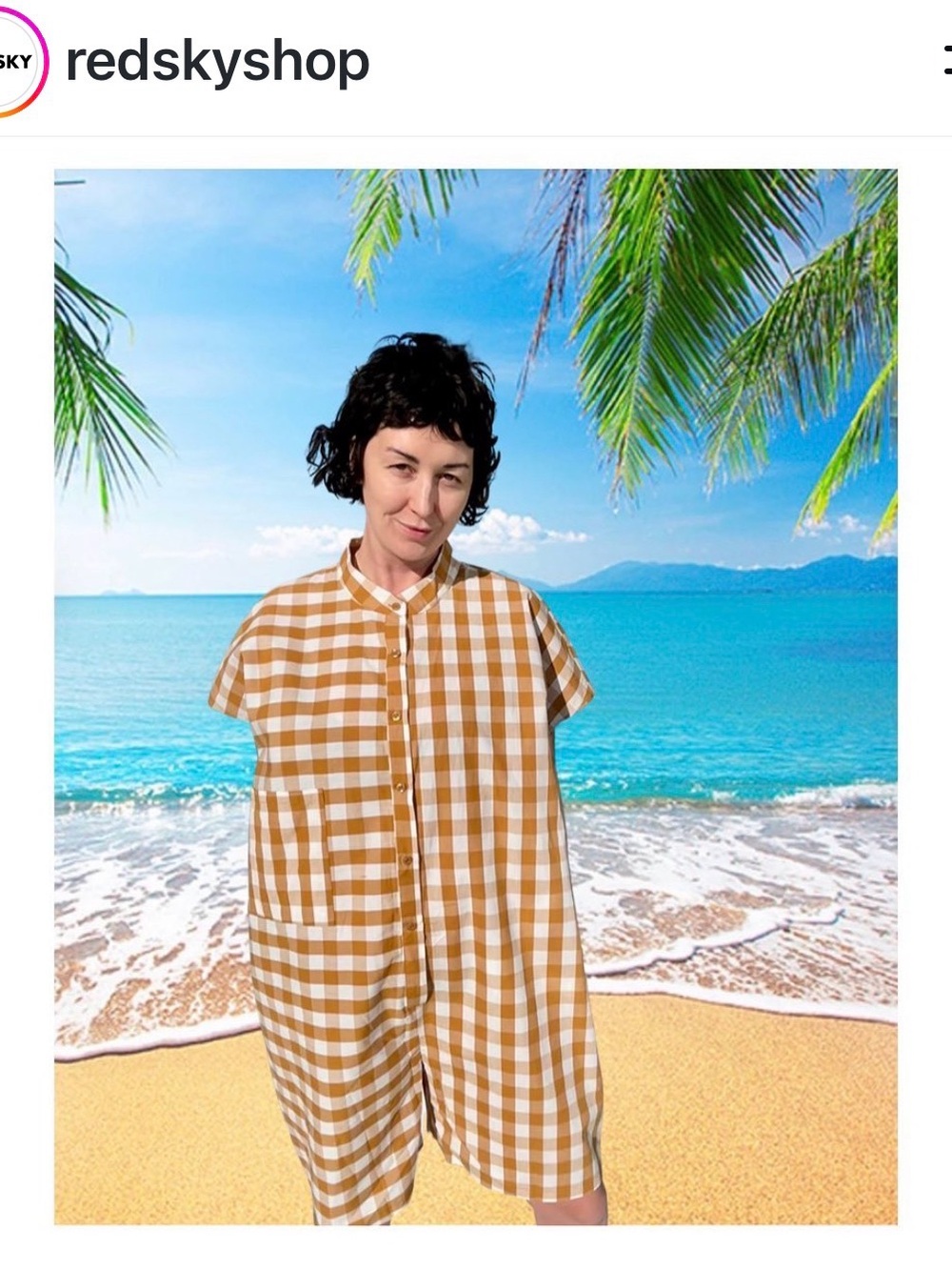 Redsky Gingham Square Romper - Yellow/White